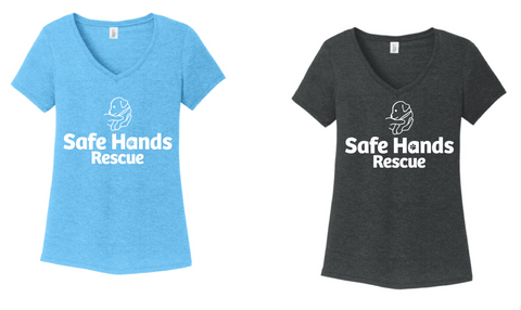 Safe Hands Rescue Women's Tri-blend V-neck T-shirt