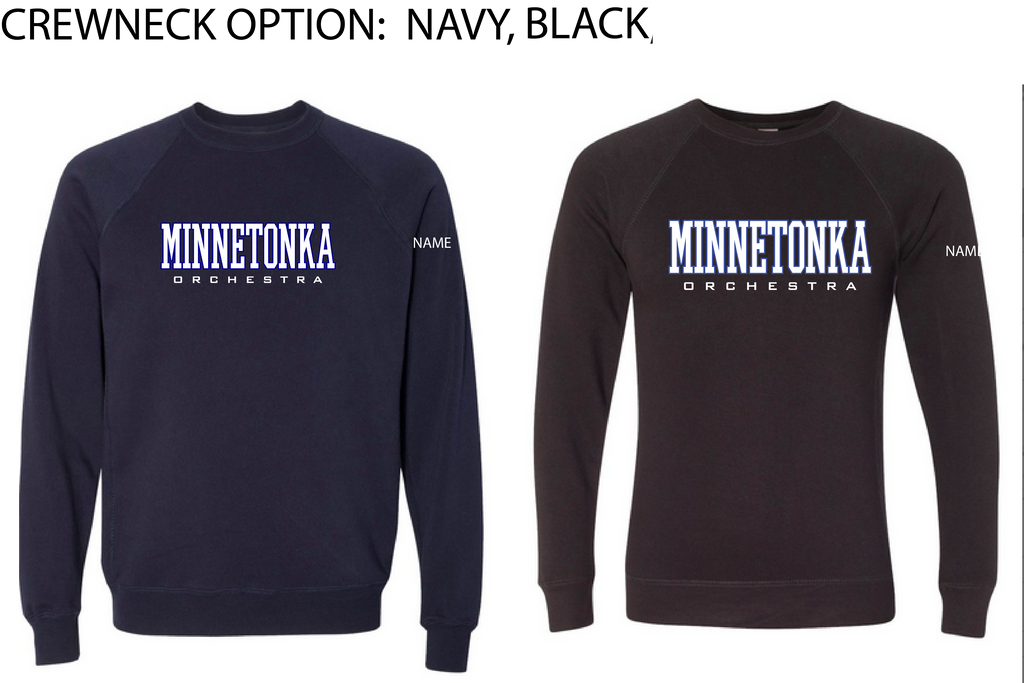 Minnetonka orchestra crewneck embroidered sweatshirt with name