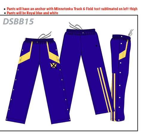 Minnetonka Boys Track & Field snap off pants