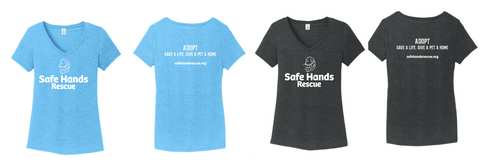 Safe Hands Rescue Women's Tri-blend V-neck T-shirt