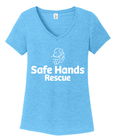 Safe Hands Rescue Women's Tri-blend V-neck T-shirt