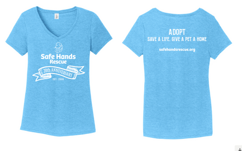 Safe Hands Rescue Women's Anniversary Tri-blend V-neck T-shirt