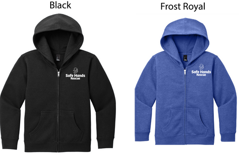 Safe Hands Rescue Youth full zip Hooded Sweatshirt