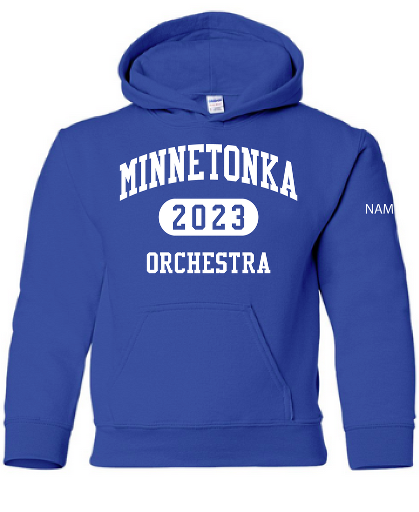 Minnetonka orchestra Youth hooded Sweatshirt with NAME
