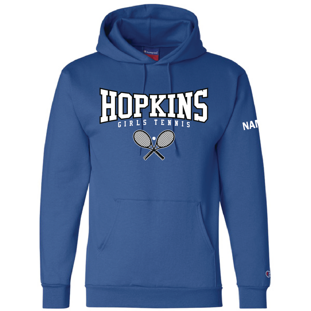 Hopkins Girls Tennis Hooded Sweatshirt with name